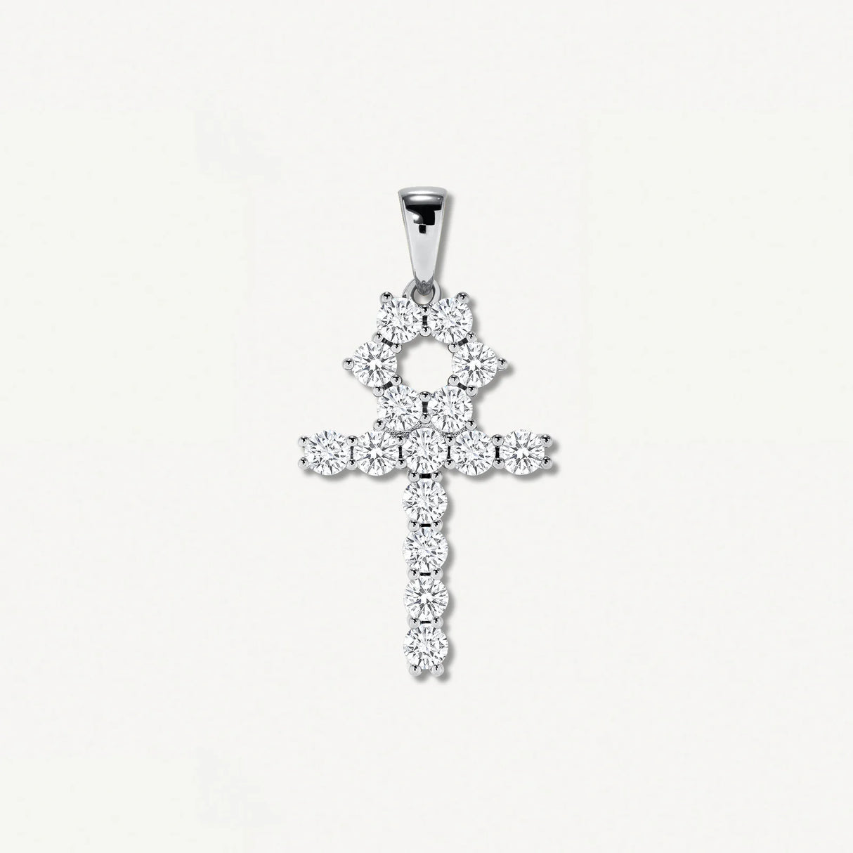 ICE KART CLASSIC ANKH PENDANT WHITE GOLD