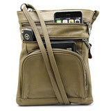 SteelTime Unisex Leather Crossbody Bag With Serenity Prayer