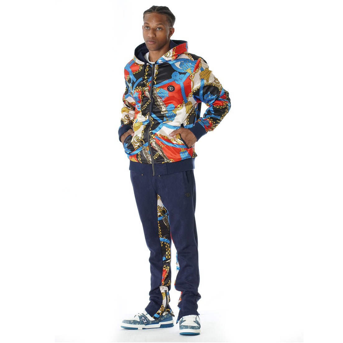 Frost Original F5220 Alonzo Suede Reversible Jacket Set - Navy