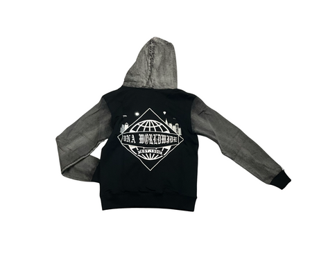 DNA World Wild Hoodie - Denim Hands - Black / Black Wash