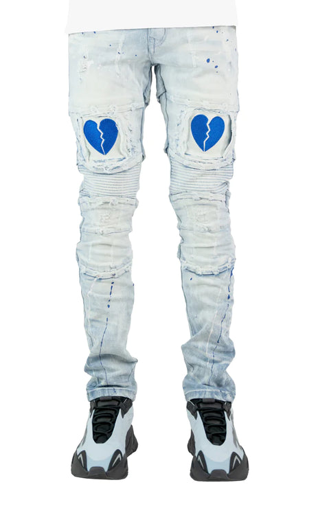 Focus Broken Heart Jeans Ice Blue / Royal