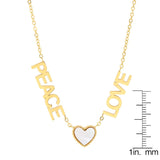 Peace, Love, And Mother Of Pearl Heart Necklace