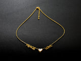 Peace, Love, And Mother Of Pearl Heart Necklace