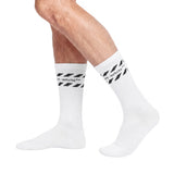 L/AB CO Off-White Diags Stripes Mid Calf Crew Socks 3 Pack Multi Colors