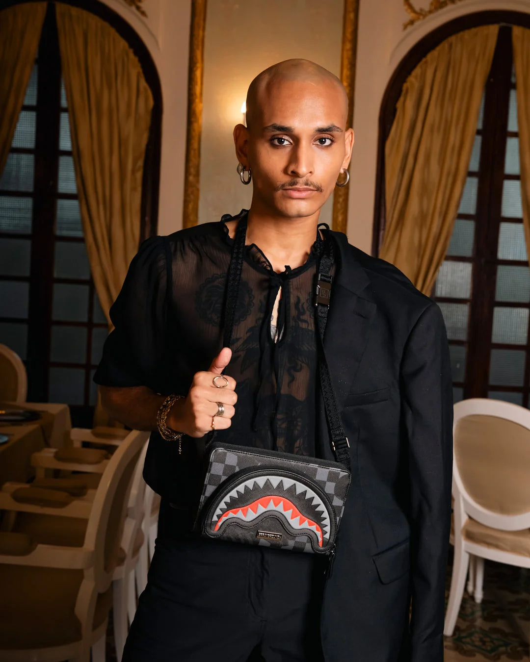 SprayGround 4Am Red Shark CrossBody
