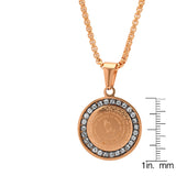 Serenity Prayer Round Pendant With Simulated Diamonds