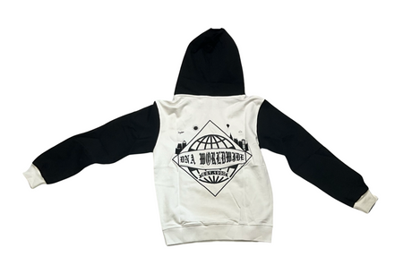 DNA World Wild Hoodie - Denim Hands - White / Black