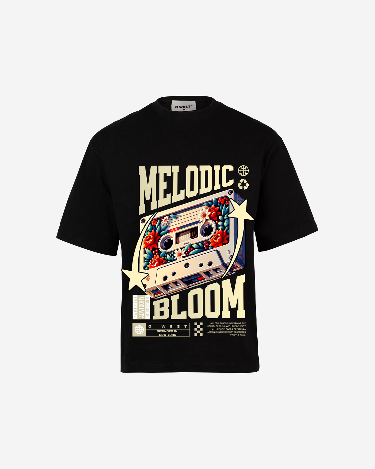 G-WEST MELODIC BLOOM OVERSIZED TEE