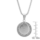 Our Father Prayer Round Pendant With Simulated Diamonds