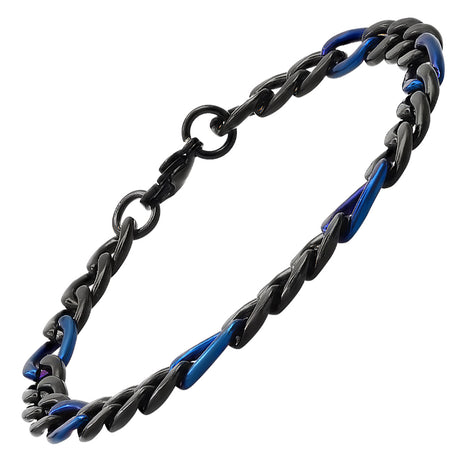 Two Tone Figaro Chain Bracelet