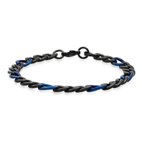 Two Tone Figaro Chain Bracelet