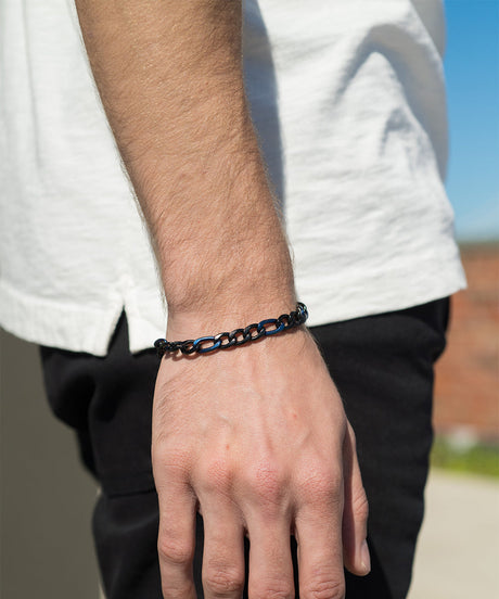 Two Tone Figaro Chain Bracelet