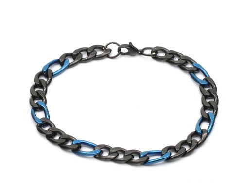 Two Tone Figaro Chain Bracelet