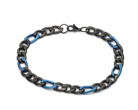Two Tone Figaro Chain Bracelet
