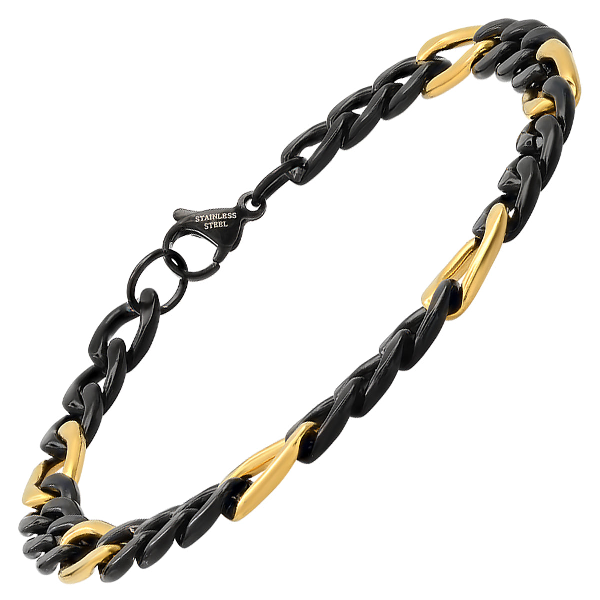 Two Tone Figaro Chain Bracelet