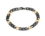 Two Tone Figaro Chain Bracelet