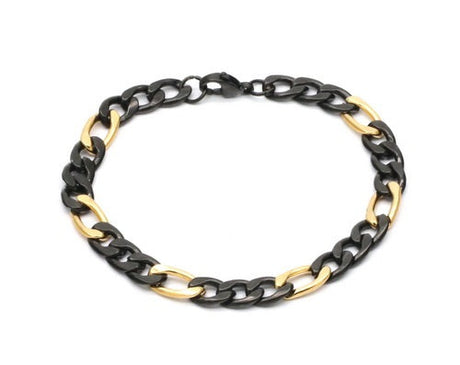 Two Tone Figaro Chain Bracelet