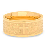 Wide Banded Lord's Prayer Ring
