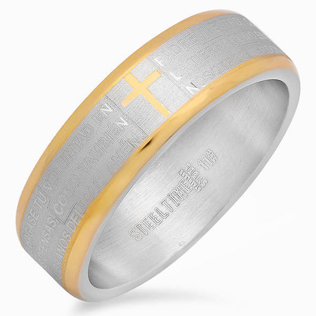 Two-Tone Lord's Prayer Ring in Spanish