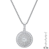 Stainless Steel Notre Pere French Prayer Round Pendant