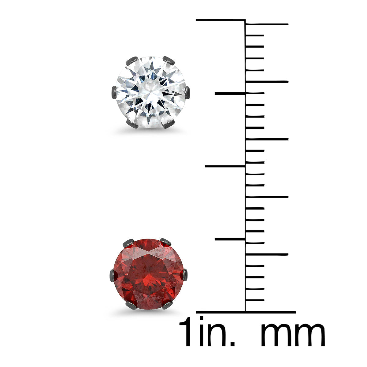 Crystal + Ruby CZ Stud Set