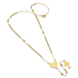 Our Father Prayer Heart Rosary Necklace