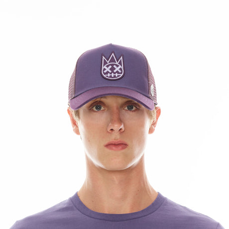 CULT OF INDIVIDUALITY CLEAN LOGO MESH BACK TRUCKER CURVED VISOR IN IRIS
