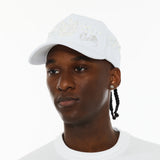 CULT OF INDIVIDUALITY 5 Panel A Frame Trucker Hat with Pearls in White