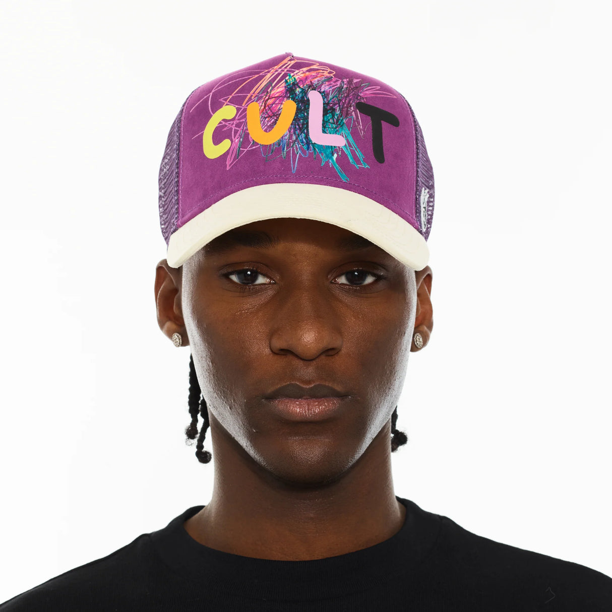 Cult Of Individuality Logo Mesh Back Trucker Hat "Cult Logo" in Hyacinth Violet