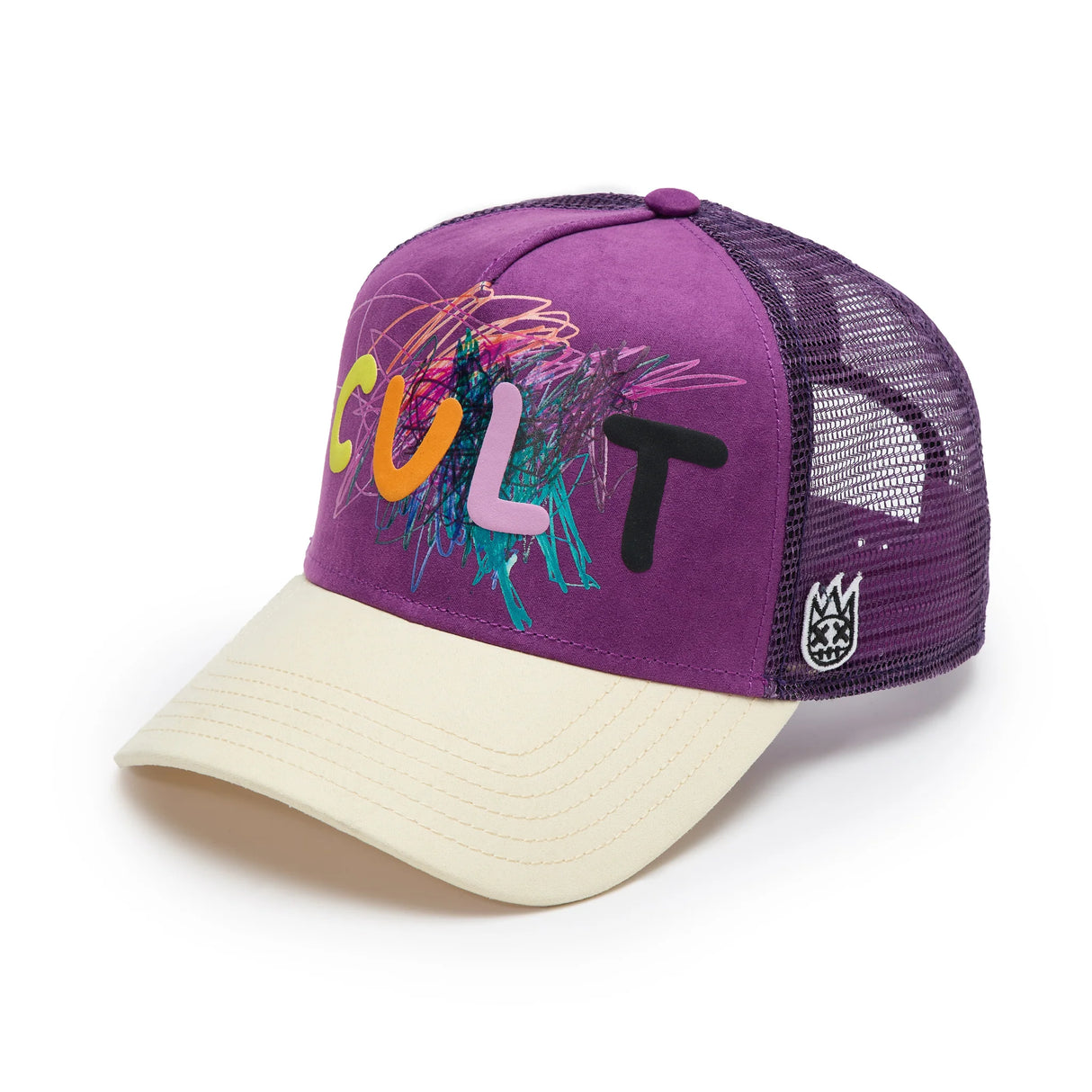 Cult Of Individuality Logo Mesh Back Trucker Hat "Cult Logo" in Hyacinth Violet