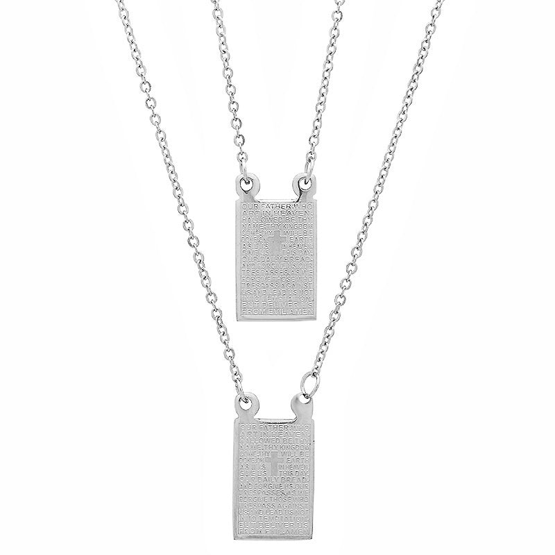 Lords Prayer Scapular Necklace