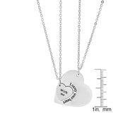 2Pc Stainless Steel Puzzle Heart Necklace