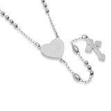 Our Father Prayer Heart Rosary Necklace