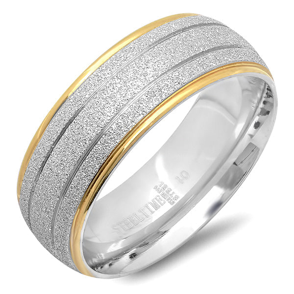 Gold Rimmed Diamond Dust Band Ring