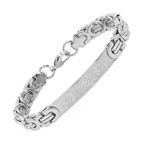 Byzantine Link Our Father English Prayer Id Bracelet