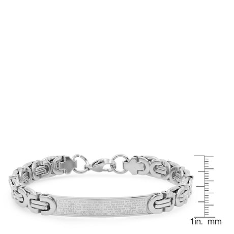 Byzantine Link Our Father English Prayer Id Bracelet