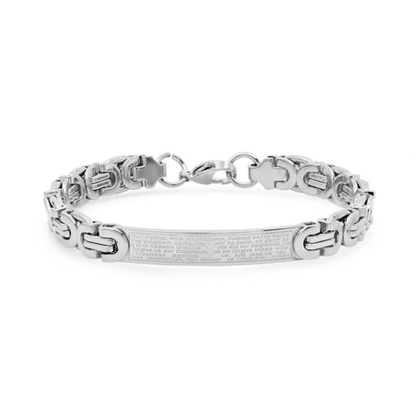 Byzantine Link Our Father English Prayer Id Bracelet