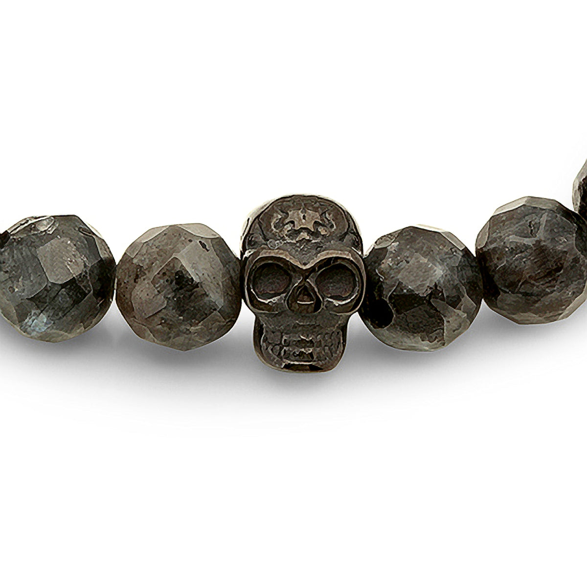 Lava Beaded Skull Bracelet