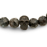 Lava Beaded Skull Bracelet
