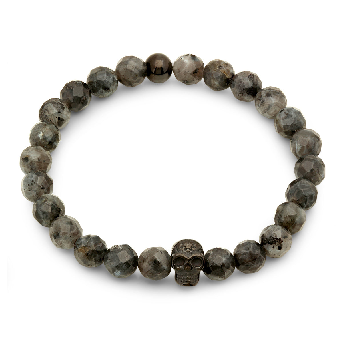 Lava Beaded Skull Bracelet