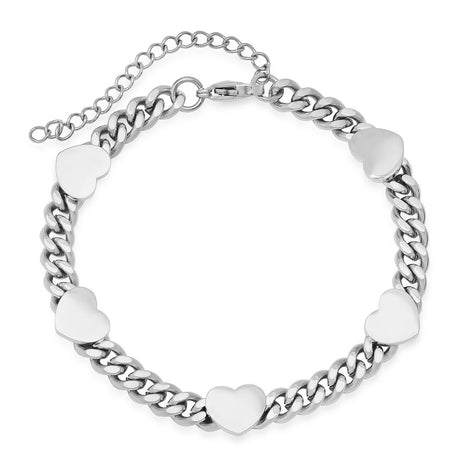 SYLM x Steeltime NYC Cuban Link Hearts Necklace + Bracelet Set