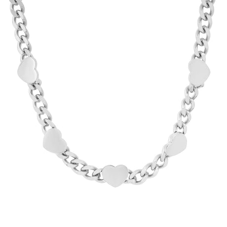 SYLM x Steeltime NYC Cuban Link Hearts Necklace + Bracelet Set