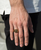Lion's Head Stone Accented Statement Ring