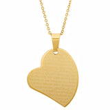SteelTime Women's Our Father Lords Prayer Almost Full Heart Pendant