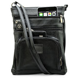 SteelTime Unisex Leather Crossbody Bag With Serenity Prayer
