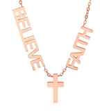 Faith, Believe & Cross Necklace