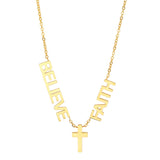 Faith, Believe & Cross Necklace