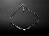 Peace, Love, And Mother Of Pearl Heart Necklace