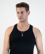 Crucifix Pendant on Figaro Chain