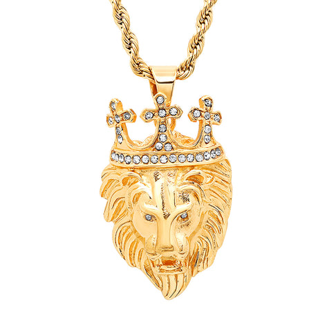 Triple Cross Lion King Pendant